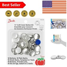 114-30 Craft Cover Button Kit - 18 Nickel Buttons, Size 30 3/4-Inch  Tools