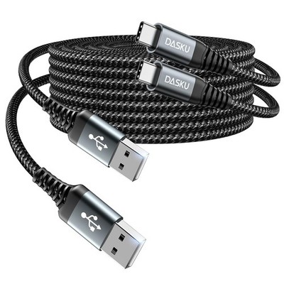 USB C Cable 3A Fast Charging [2 Pack 6FT], USB A to USB C Charger Cord - Black