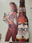 Vintage Busch Beer Sign Swimsuit And Bottle Sexy Girl 36x22 Inches