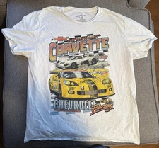 Chevrolet Corvette Racing Graphic T-Shirt C6.R High Performance White Tee NEW
