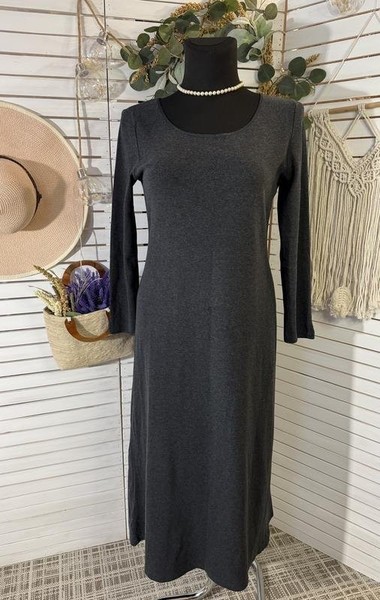 Women Laura Ashley Dress Grey Cotton 40