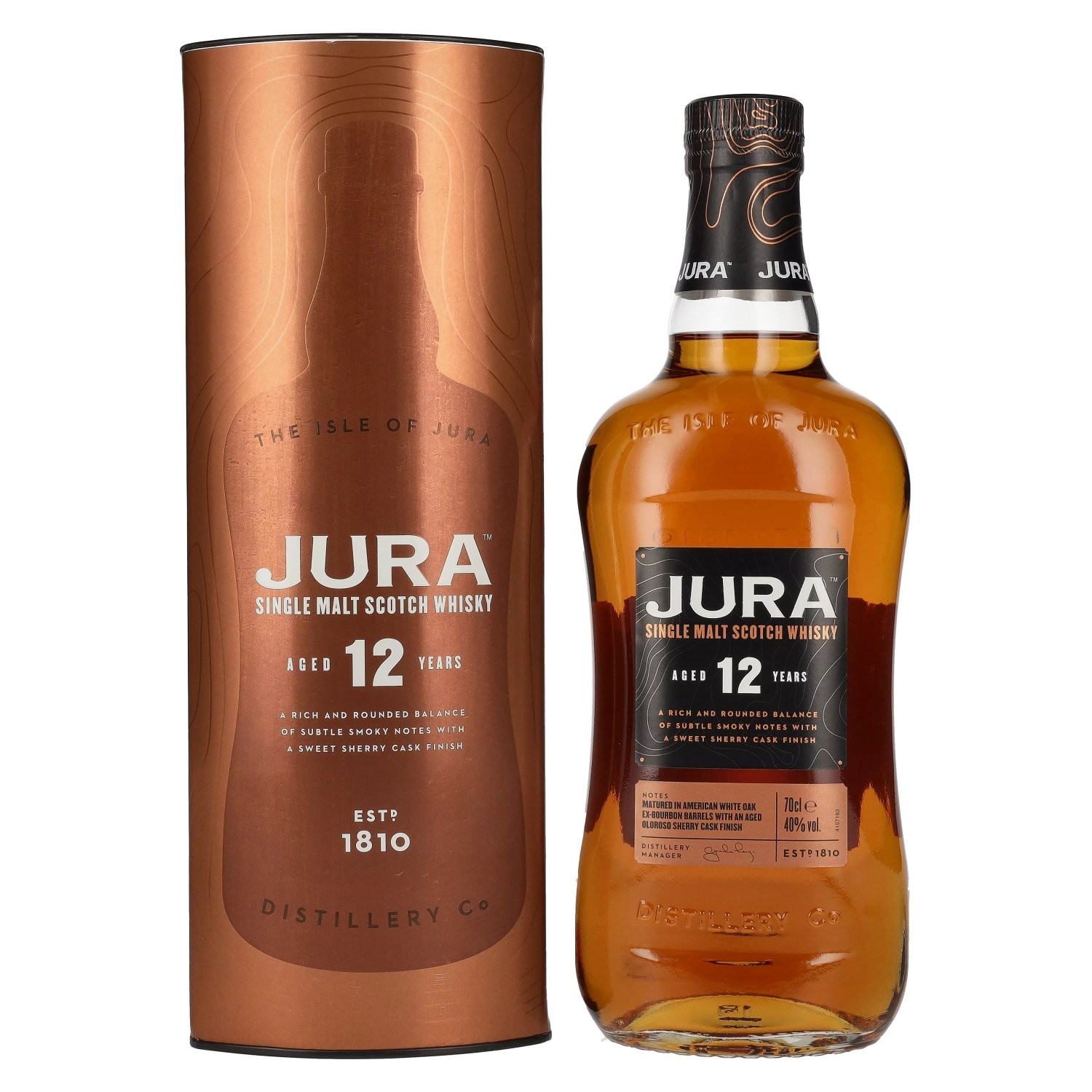 Jura 12 Years Old Single Malt Scotch Whisky 40% Vol. 0,7l in confezione regalo