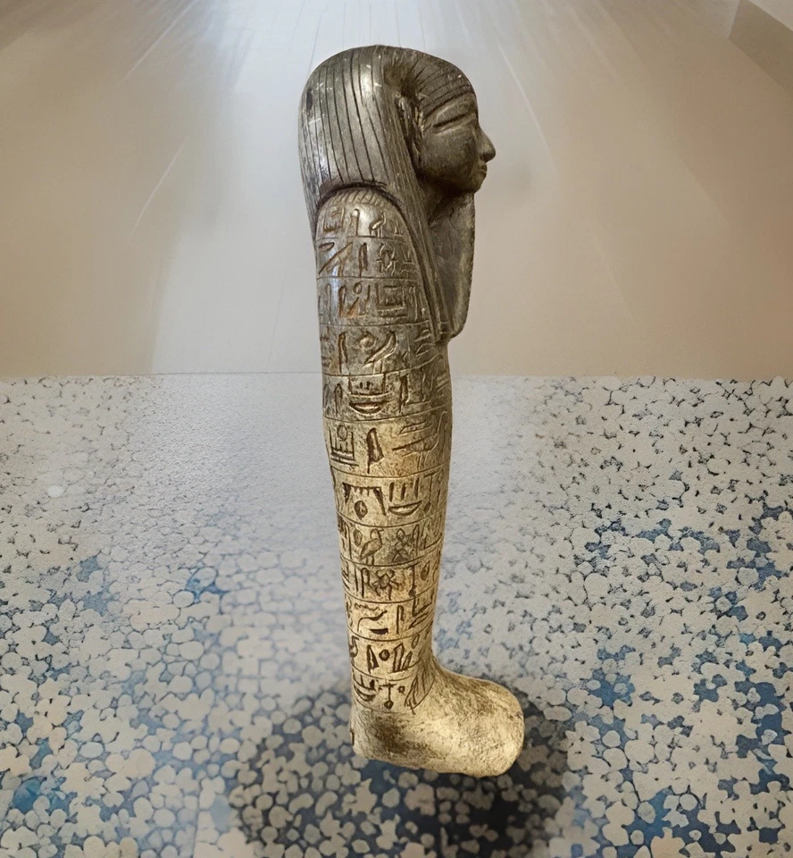 Lrg. Antiguo sarcófago egipcio de mármol/piedra del siglo XIX Grand Tour o Shabti Foto 2 de 4