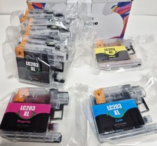 7pk LC-203XL Ink Set For Brother Printers 4 Black, 1 Yellow, 1 Cyan, 1 Magenta