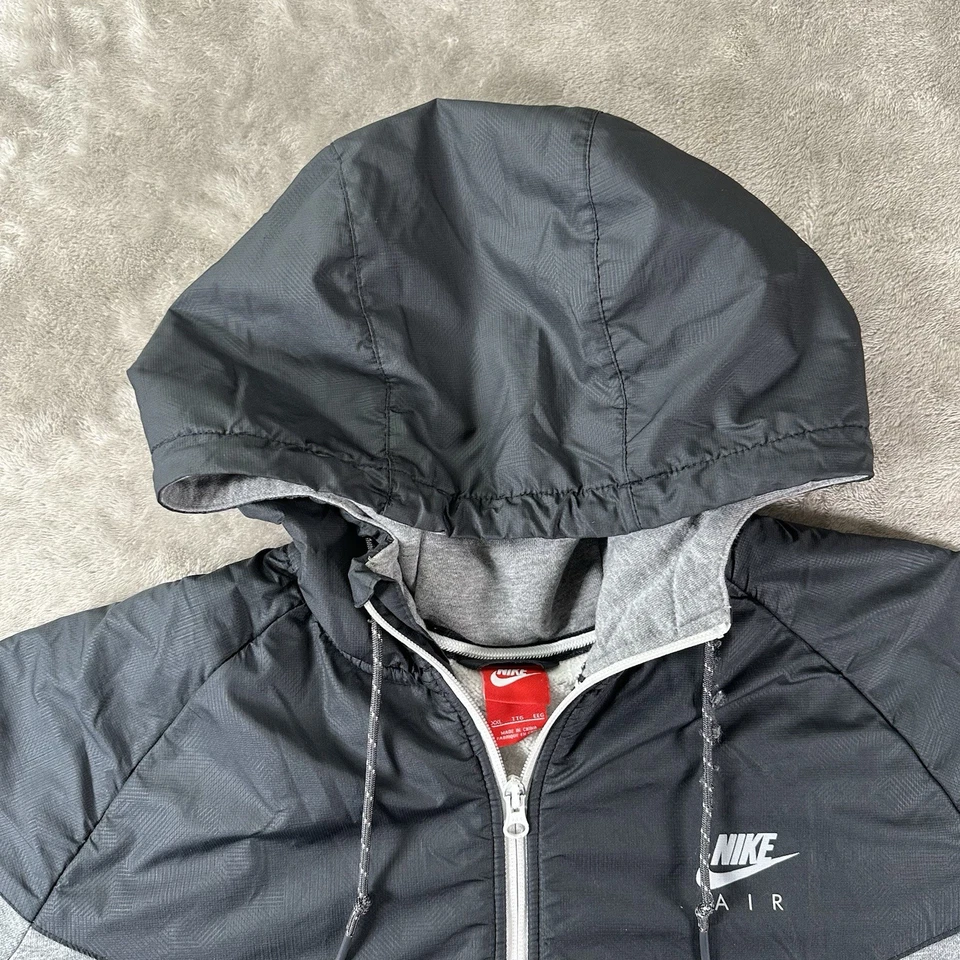 Chaqueta Nike Air para Hombres Cremallera Completa Polar Correvientos Gris/Negro Sudadera con Capucha Talla 2xl Foto 3 de 4