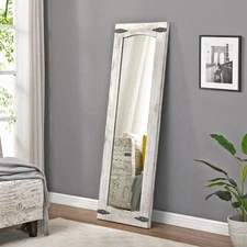 FirsTime & Co. Ivory Meredith Barn Door Standing Mirror, Full Length Leaning ...