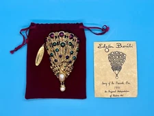 Stunning Edgar Berebi “Song of the Peacock” Pin/Brooch – EUC w/ Pouch