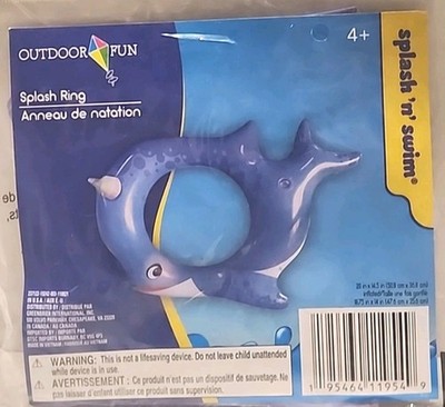  Splash N Swim Inflatable Swim Rings Pool Float Narwahl (DGT181)