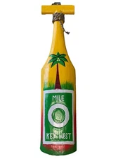20” KEY WEST MILE MARKER 0 PADDLE HAND CARVED WOOD WALL ART HOME TIKI DECOR