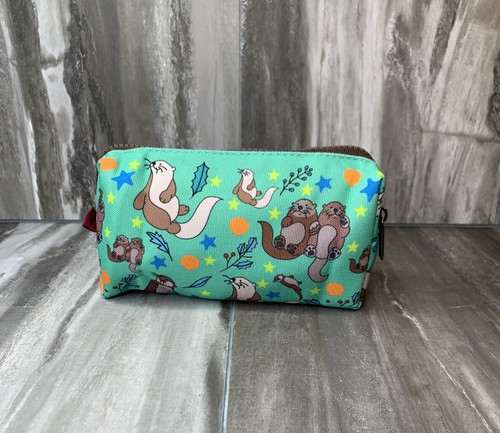 L.Parkin Design Otters Make-Up Clutch Cute Fashion Every Day Carry Purse Handbag