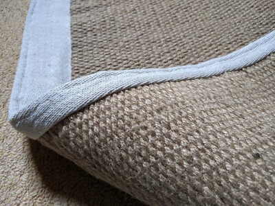 Neu INDISCHER KELIM 120x180cm Natur & Creme Jute HANDGEWEBT Teppich Rug Läufer