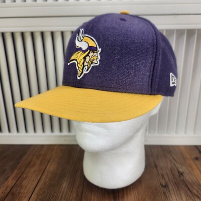 New Era Minnesota Vikings Hat Cap Fitted 7 3/8 Purple Yellow Mens NFL Football