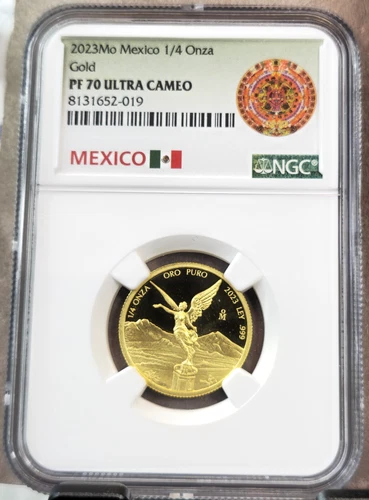 2023 MEXICO GOLD 1/4 ONZA LIBERTAD NGC PF 70 ULTRA CAMEO PERFECT GEM PROOF