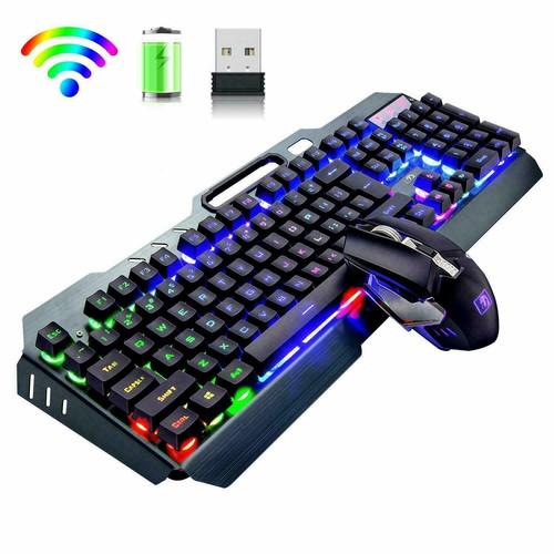 Rechargeable Keyboard and Mouse Wireless With Unique Bracket Design Rainbow RGB - Picture 13 of 25