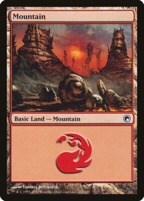 10x MOUNTAIN basic lands (mixed art) LP - Scars of Mirrodin / Mirrodin Besieged