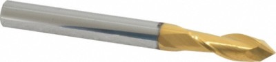 Melin Tool 1/4'' Diam, 3/4'' LOC, 2 Flute, 90? Point Angle, Solid Carbide Drill...