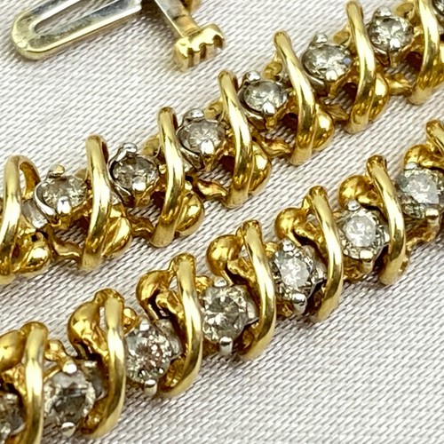 14k Gold & Diamond Tennis Bracelet - 10.27 grams / 1.44 TCW / 7-1/8" Long / 5mm - Picture 9 of 13