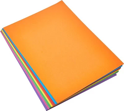 A4 Bright Card 70 Sheets Mixed Bright Coloured Card 160gsm 7 Colours Craft Card