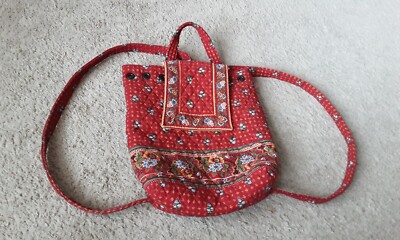 Retired Bradley Provincial Red Floral Mini Backpack 