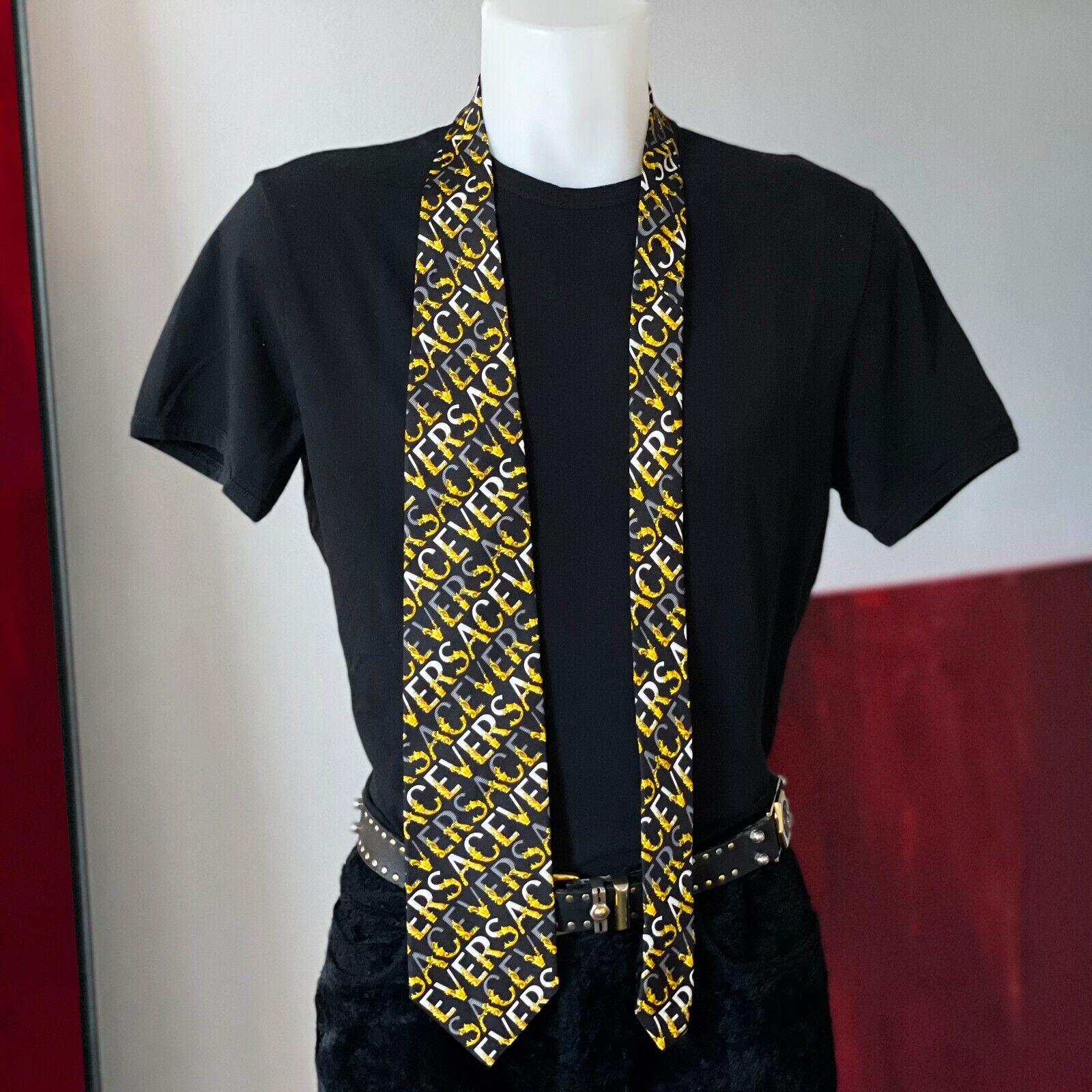 GIANNI VERSACE silk tie Versace print in baroque … - image 3
