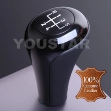 USA STOCK  Italian Leather Gloss Black for BMW 5 Speed Heavy M/T Gear Shift Knob