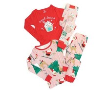 Carter's Toddler Girl's 4-PC Christmas Desserts, Santa and Reindeer Pajama Set