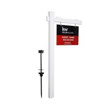 Kdgarden Vinyl PVC 6-Feet Real Estate Sign Post, Realtor Yard Sign Post for O...