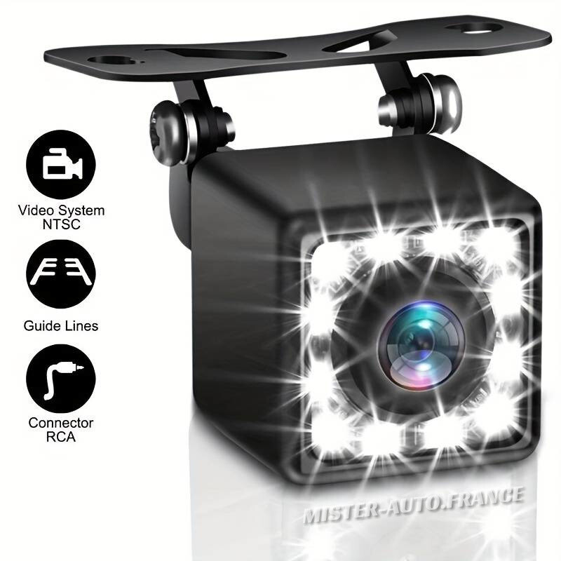 Caméra De Recul Hikity étanche IP66 - Vision Nocturne 12 LEDs Et Angle 170°