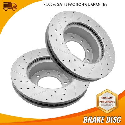 For 2011 - 2022 Dodge Ram 1500 2500 3500 Front Drilled Brake Disc Rotor Set