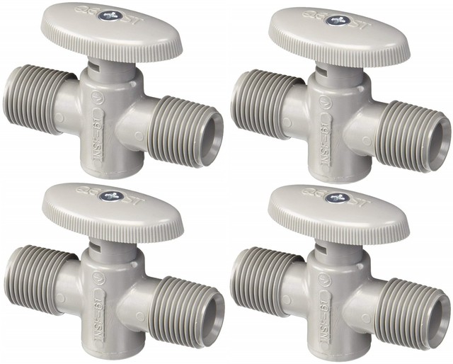 Set of 4 Qest Straight Stop Valves 1/2 RV Camper Mobile Home Boat
