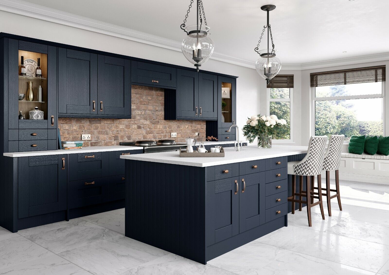 New Navy Blue Shaker Replacement Kitchen Doors Not White, Light Grey,  Graphite, | Ebay