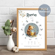 Custom Astrology Birth Chart Digital Download Printable Gift Baby Kids Wall Art