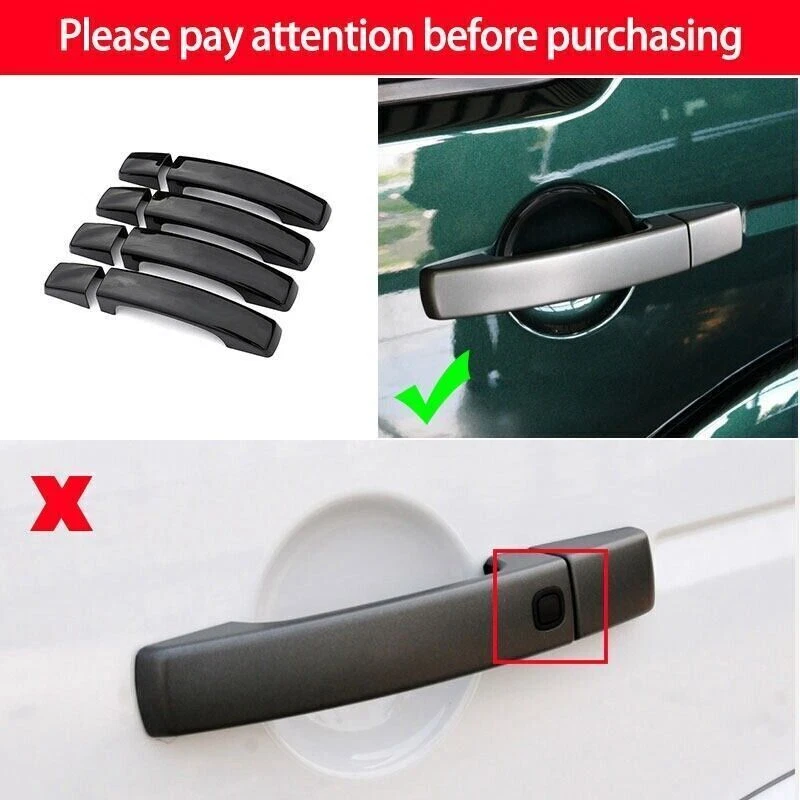 For 2005-09 Land Rover LR2 LR3 Glossy Black Car Exterior Door Handle Cover Trim Foto 3 de 4