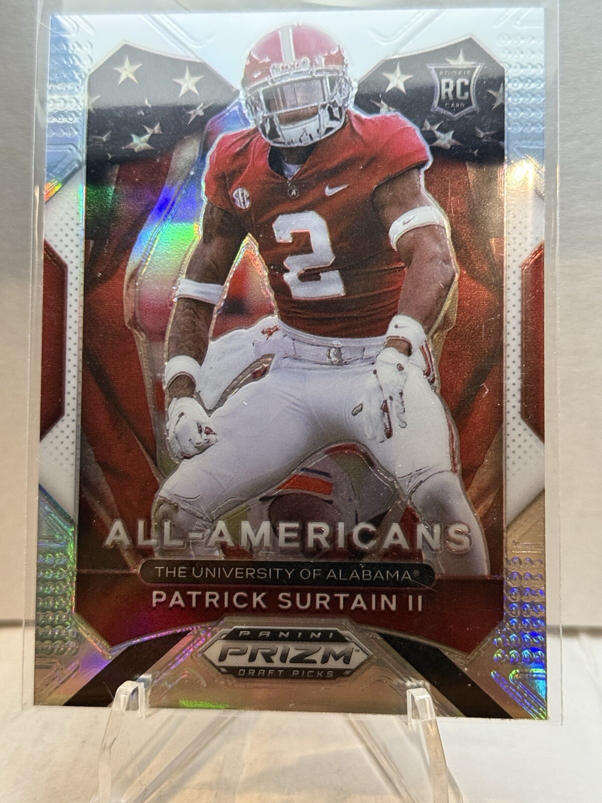 2021 Panini Prizm Draft Picks All American #199 Patrick Surtain II Rookie Silver