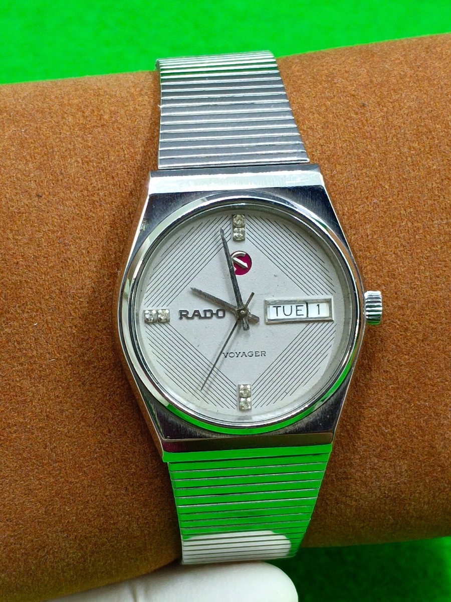 ジャンク品　RADO ボイジャー　デイデイト 不動　腕時計 vintage RADO VOYAGER watch 25 Jewels Automatic Day / Date