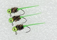 Hand tied crappie jigs/ wedge tail jigs 1/32 Ounce