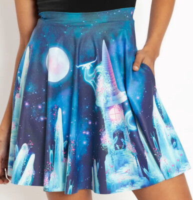 Blackmilk  MAGNOLIA CASTLE Moonbound Studio POCKET SKATER SKIRT  Size Large NWT
