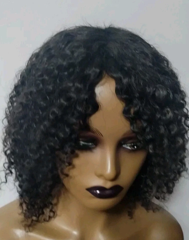 Brazilian Human Hair Afro Kinky Curly Short  Wig 12inches - Image 4 of 4