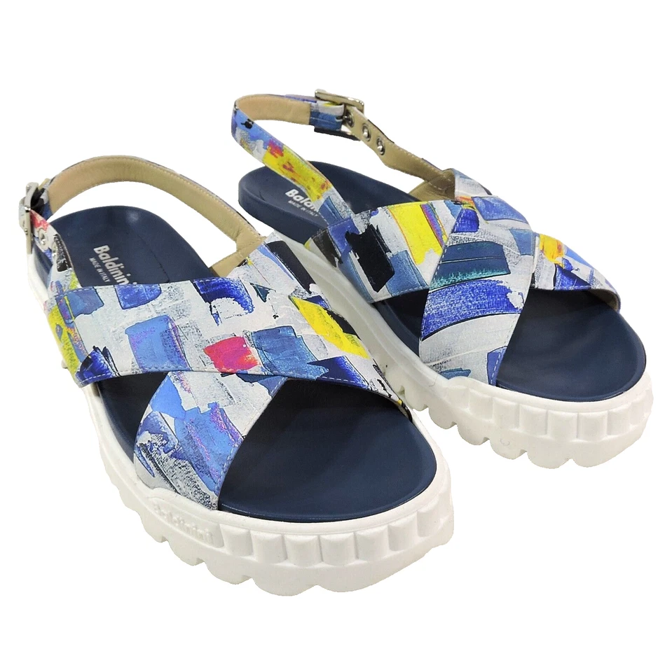 SANDALIAS BALDININI 🇮🇹 MUJER CUERO MULTICOLOR VERANO PLANAS CONFORT Foto 2 de 4