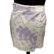 Gianni Bini Girls Iris Ivory Mini Skirt Size XL Silky Retro