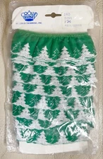 Vtg Holiday Christmas Lace Trim Ruffled Border Ribbon Green XMas 2 Yards New
