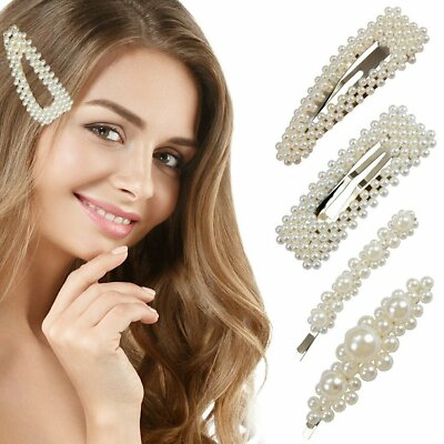 Elegant Pearl Hair Clip Pin Barrettes (4 Pieces) Fashion  display picture 3