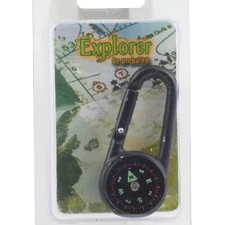 Explorer Compass Thermometer Carabiner Black Face Casing