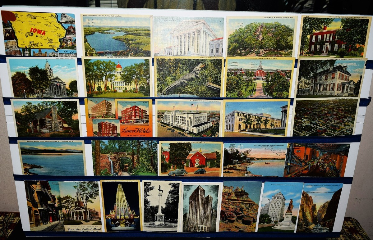 Lot De 98 Cartes Postales Vintage Années 1940 à 1960 - Thèmes Variés (voyage, Villes, Paysages...) - Occasion