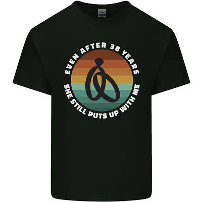 38 Jahre Hochzeitstag 38. Hochzeit Herren T-Shirt leicht Baumwolle