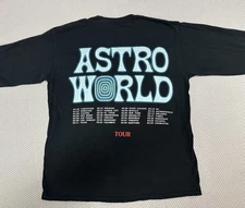 Travis Scott T Shirt M Astroworld Wish You Were Here ENJOY THE RIDE Tour Rap Tee