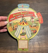 1954 Howdy Doody’s Comic Circus Animals Match Up Poll Parrot Head Bodies Shoes