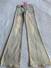 🌼B2G1🌼 Edikted Wide Leg Flare Jeans in Washed Faded Blue Size XS NWT