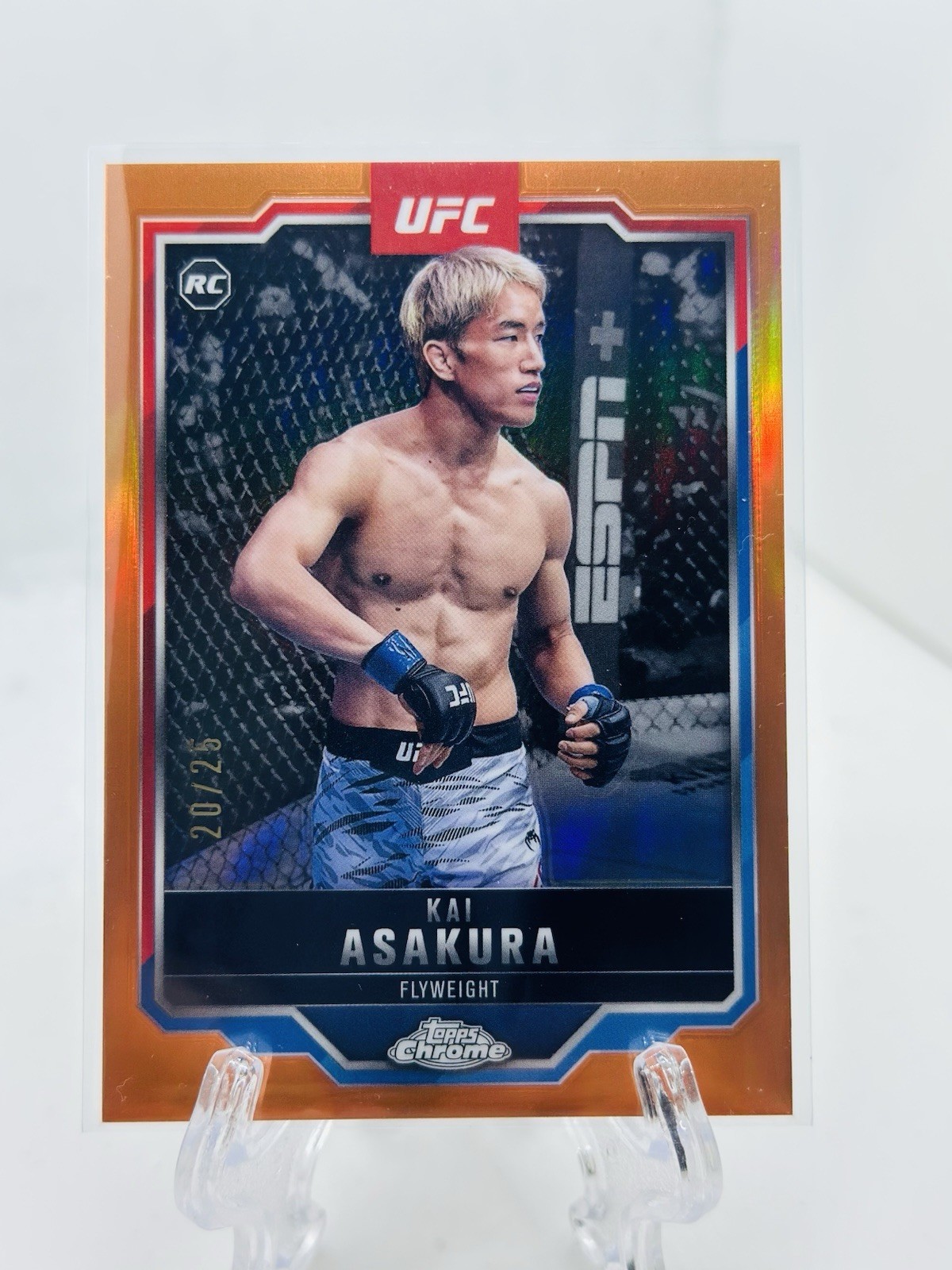 2025 Topps Chrome UFC Kai Asakura Rc Orange Refractor /25 #161
