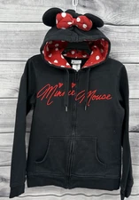 DISNEY PARKS AUTHENTIC MINNIE MOUSE FULL ZIP HOODIE WITH EARS Women's Medium